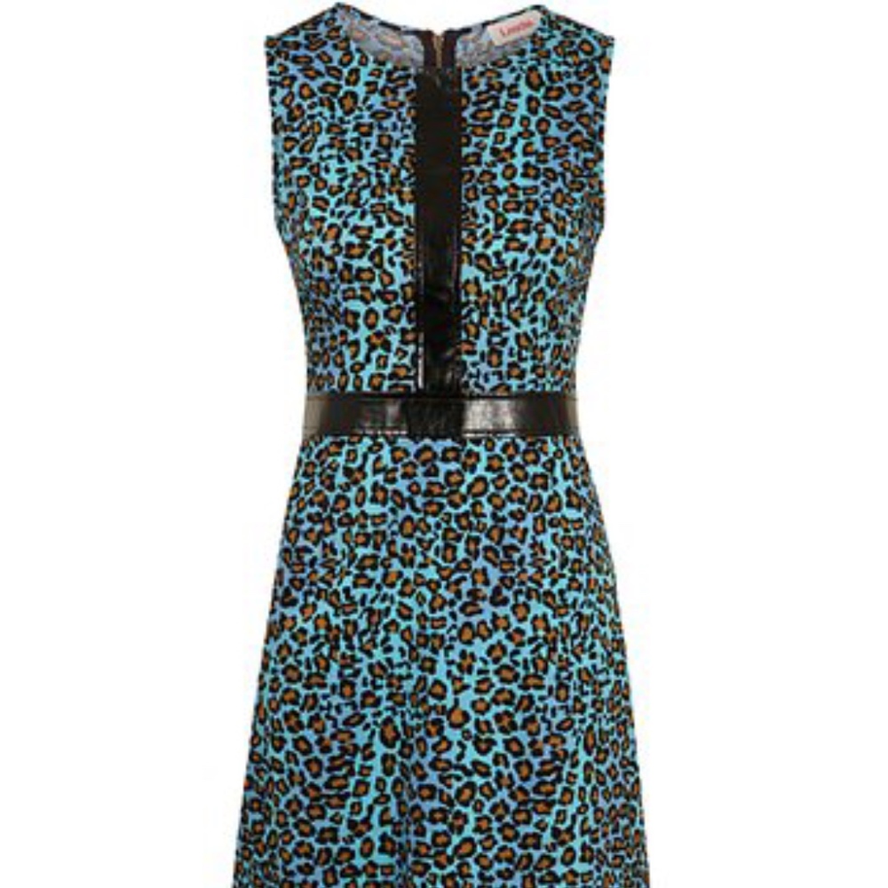Blue and Black leopard print dress